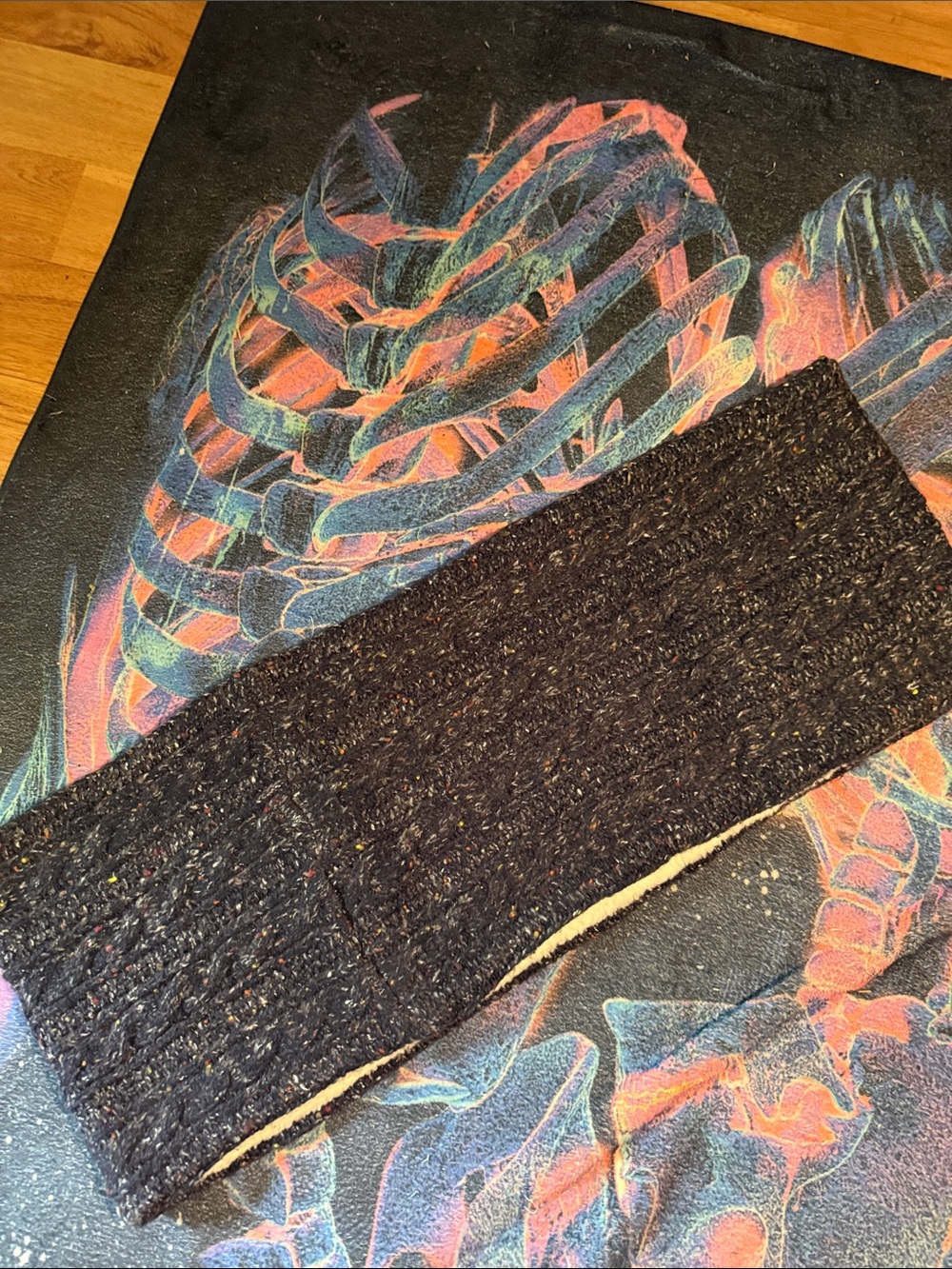 Superdry Dark Tweed Knit Scarf with Multicolor Flecks